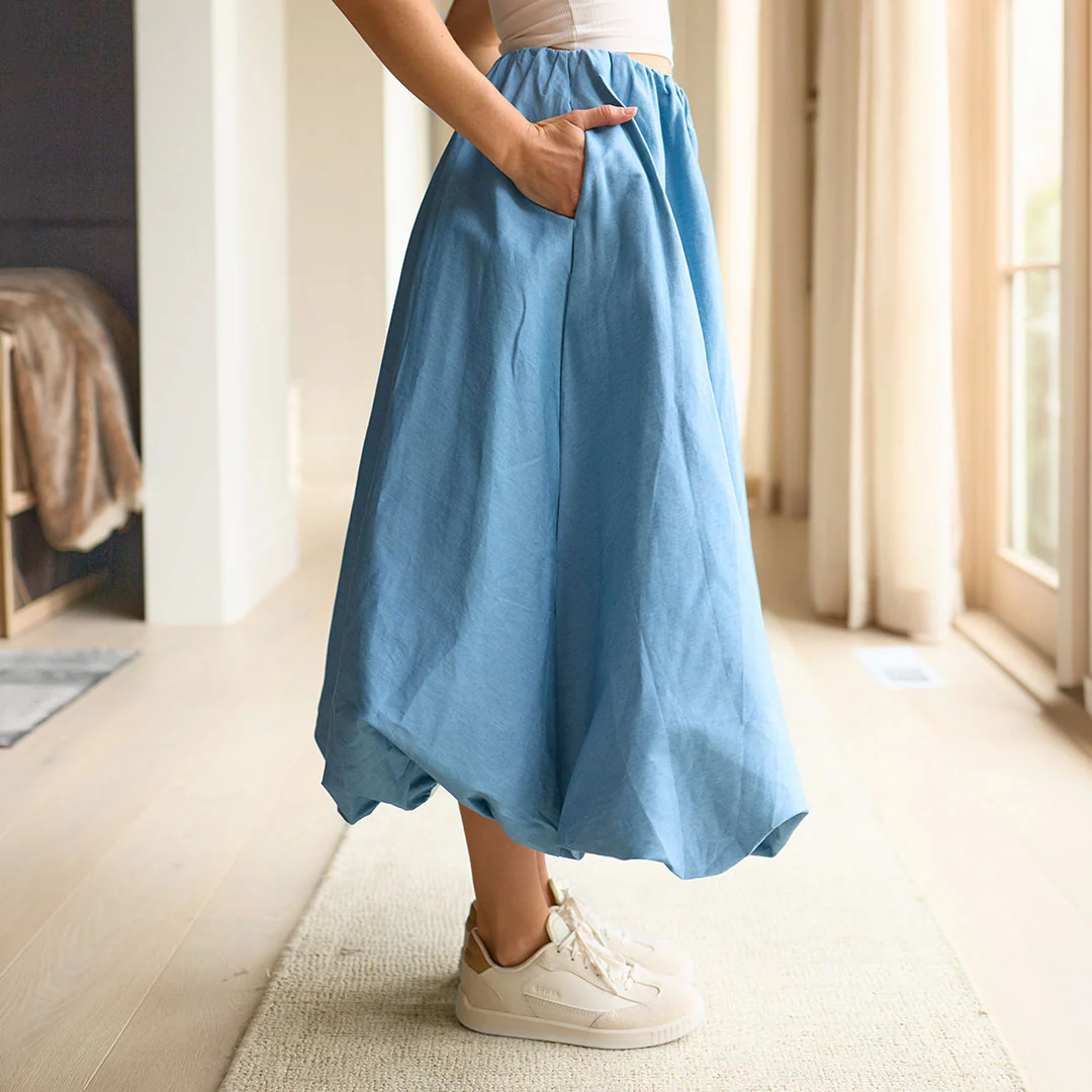 Betty Bubble Skirt, Chambray - Image 3