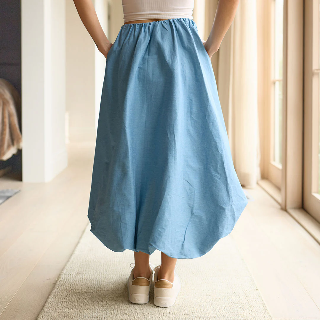 Betty Bubble Skirt, Chambray - Image 4