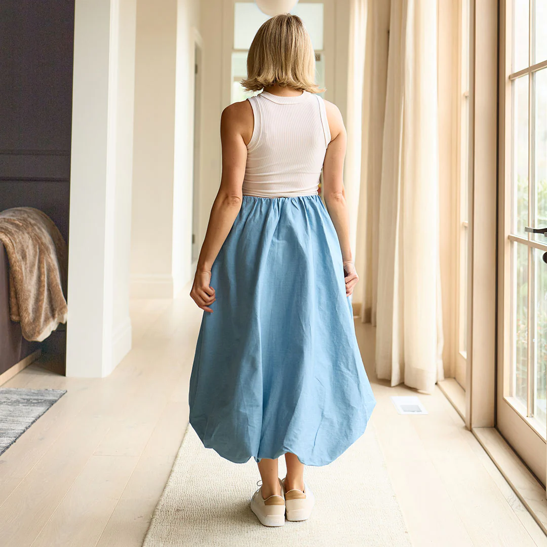 Betty Bubble Skirt, Chambray - Image 7