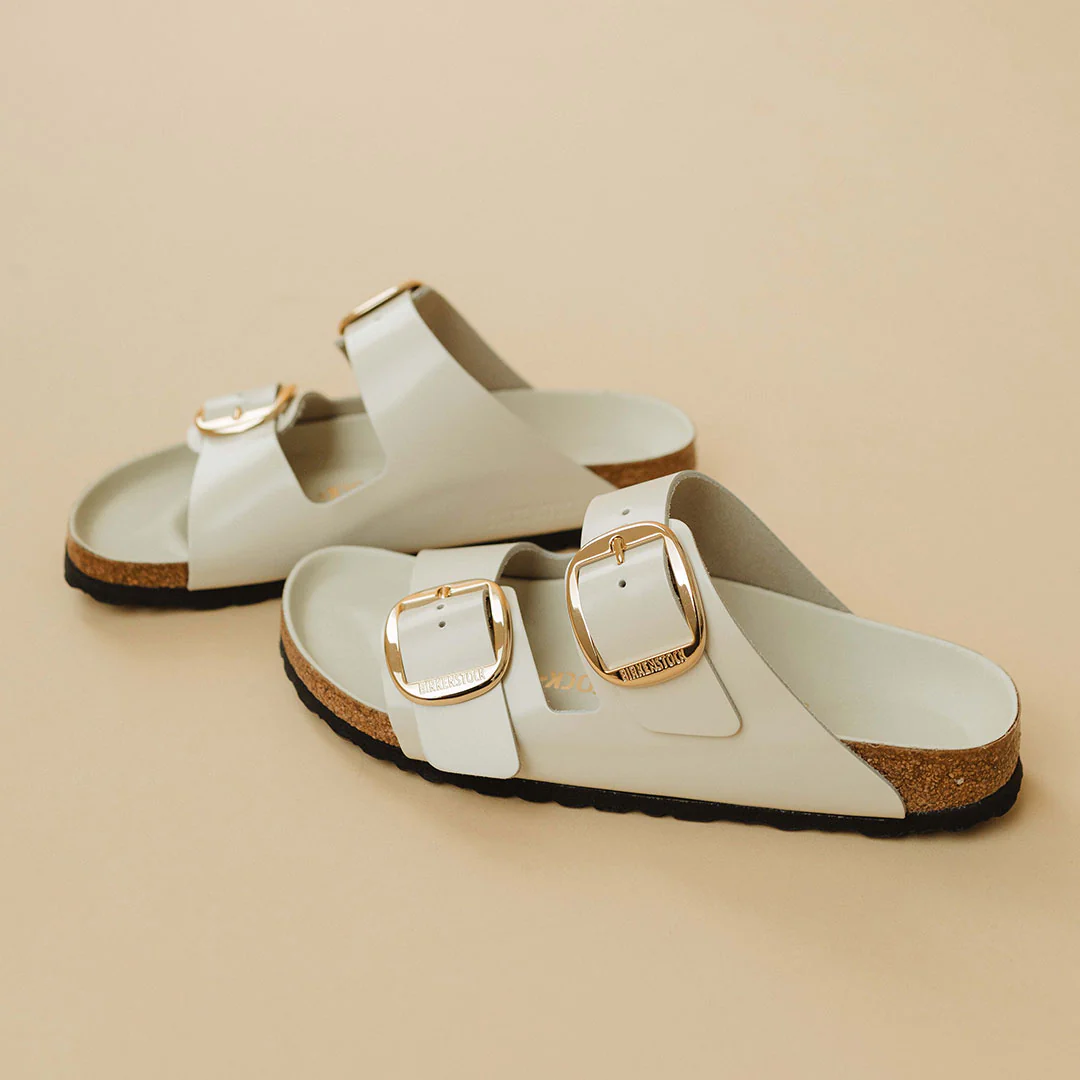Birkenstock Arizona Big Buckle-High Shine Ecru - Image 3
