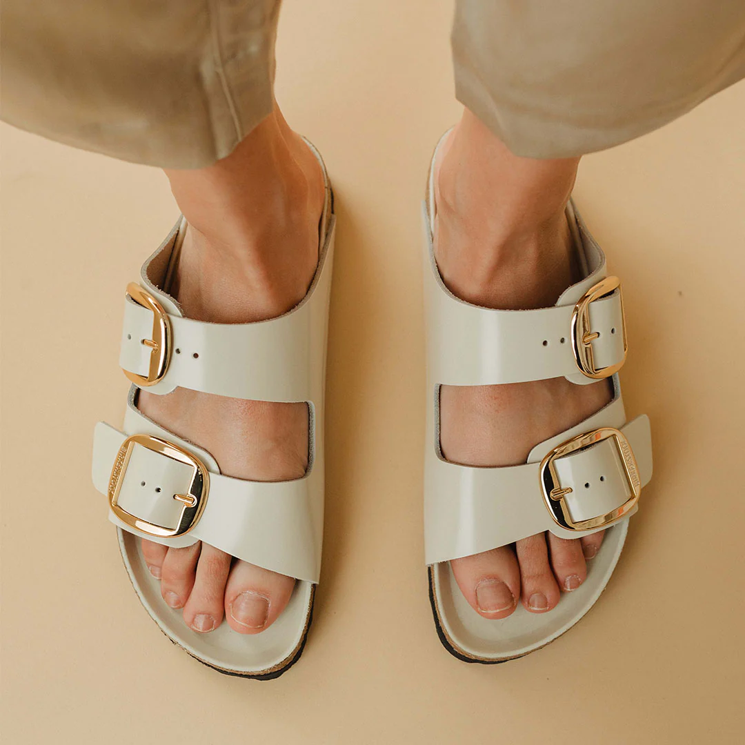 Birkenstock Arizona Big Buckle-High Shine Ecru - Image 4