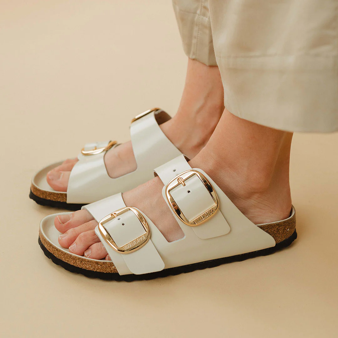 Birkenstock Arizona Big Buckle-High Shine Ecru - Image 5