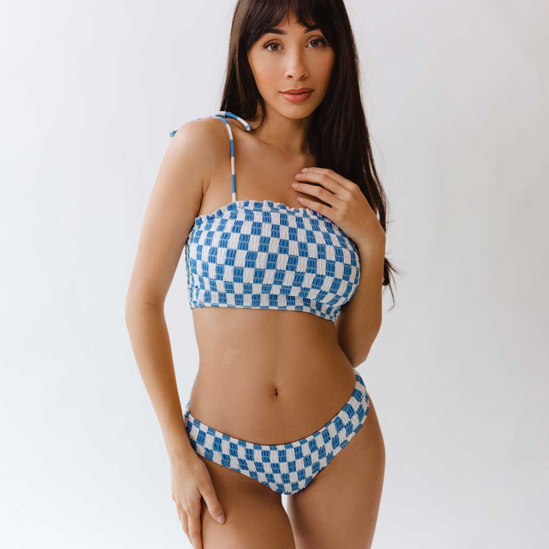 Blue Checkers Smocked Hipster Bottoms - Image 6