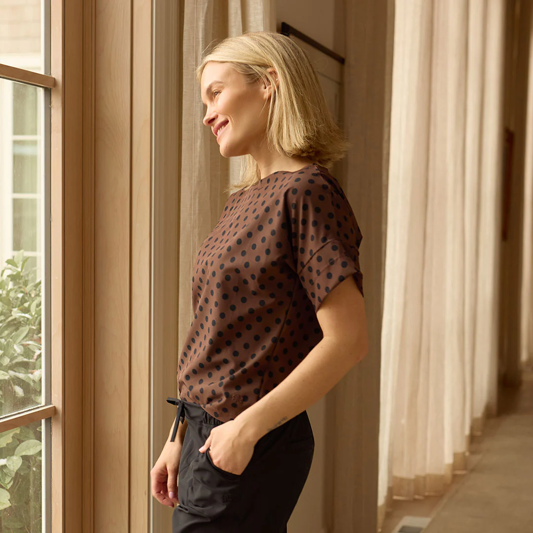 Boss Tee, Black/Brown Polka Dot - Image 10