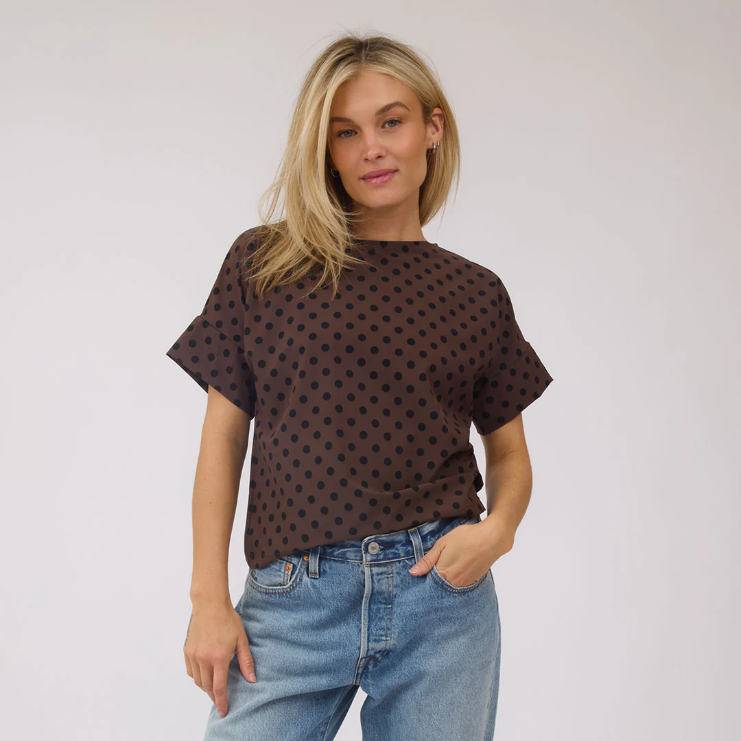 Boss Tee, Black/Brown Polka Dot - Image 2