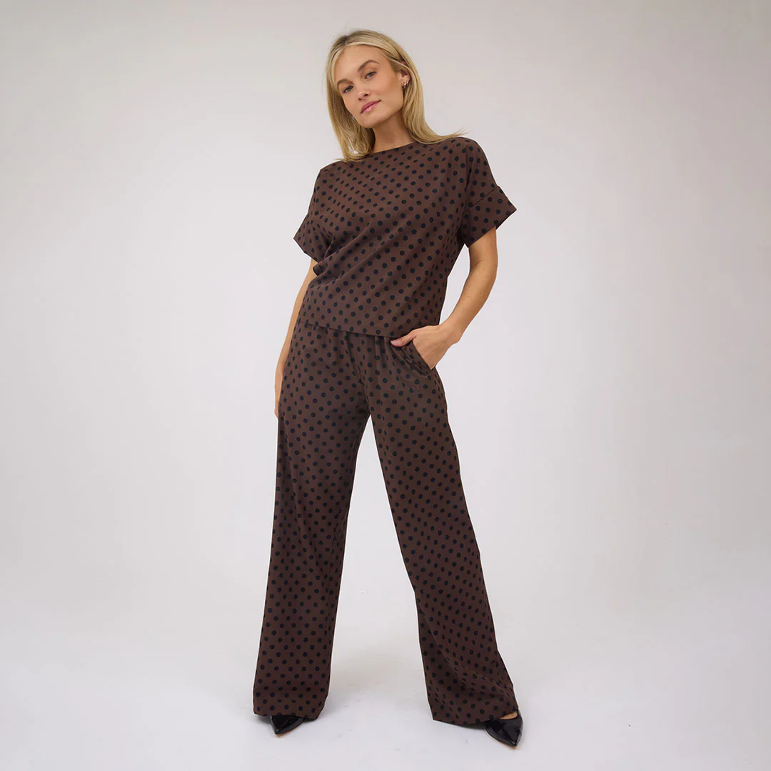Boss Tee, Black/Brown Polka Dot - Image 7