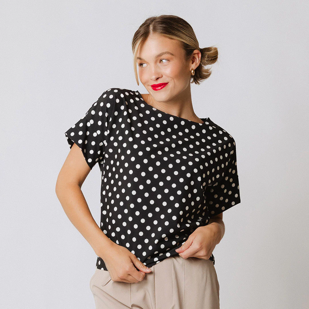 Boss Tee, Black Polka Dot - Image 3