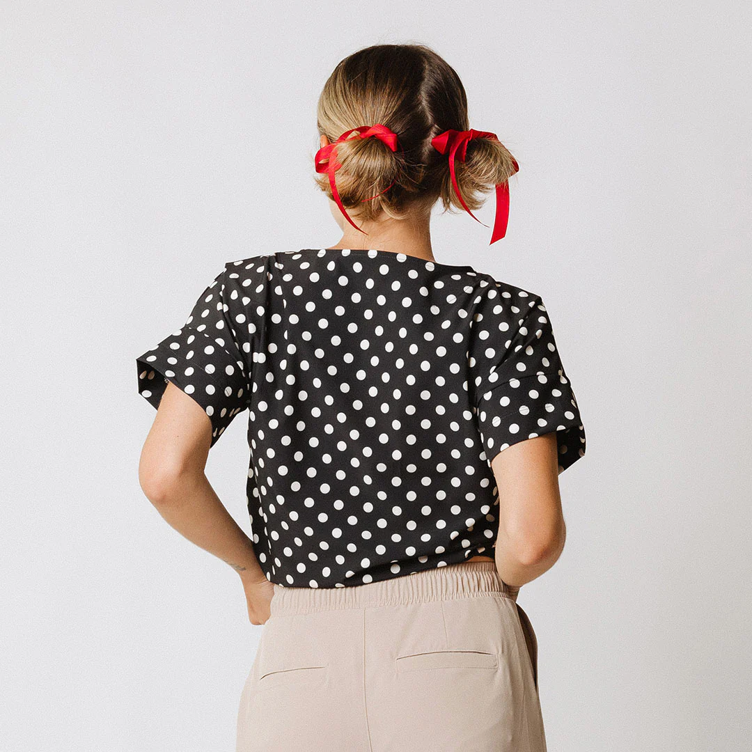 Boss Tee, Black Polka Dot - Image 5