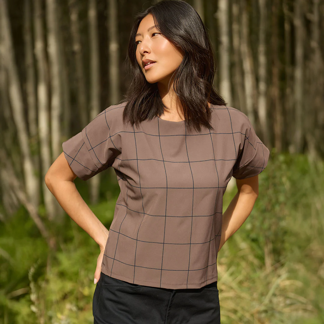 Boss Tee, Brown/Black Windowpane - Image 3