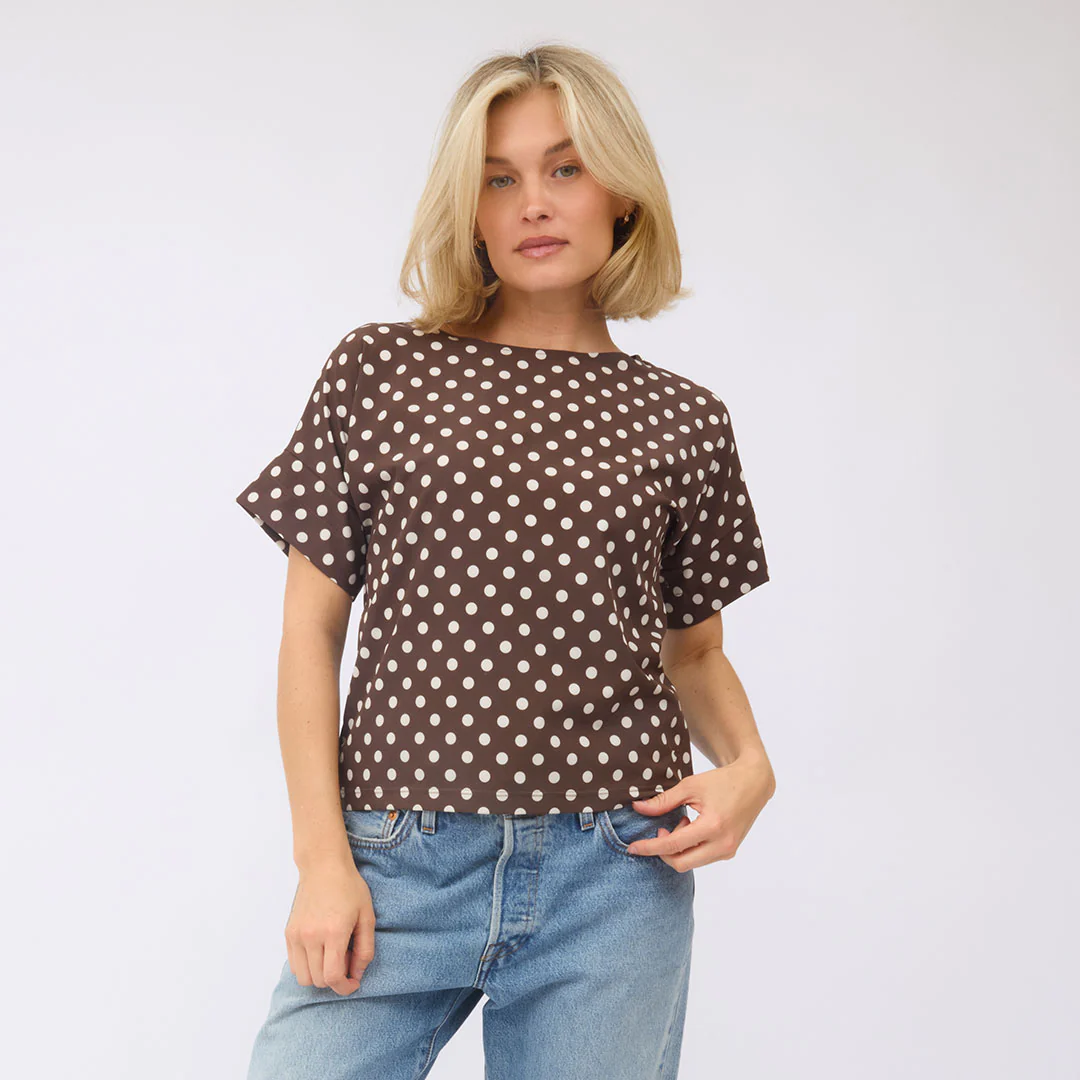 Boss Tee, Cream Cocoa Dot - Image 6