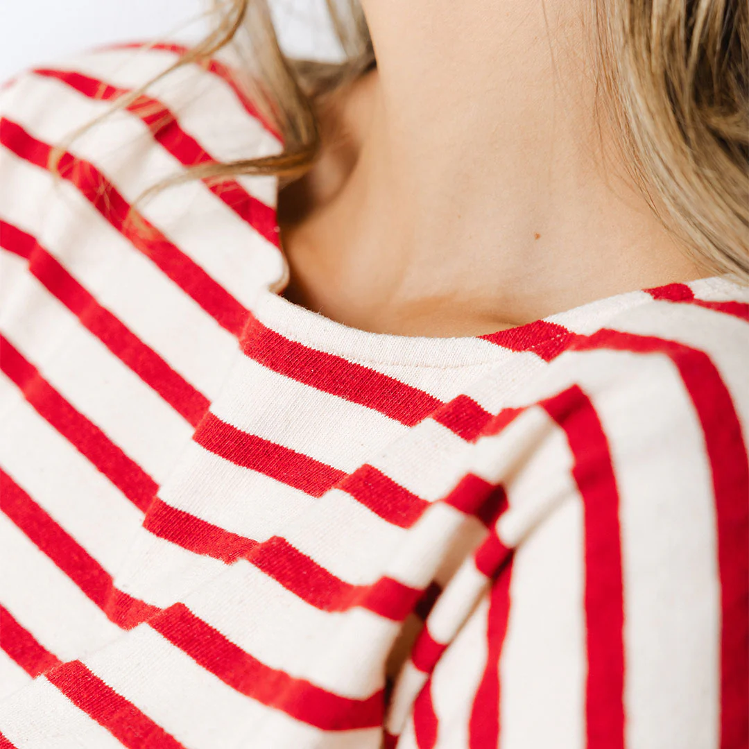 Boss Tee, Crimson Stripe - Image 4