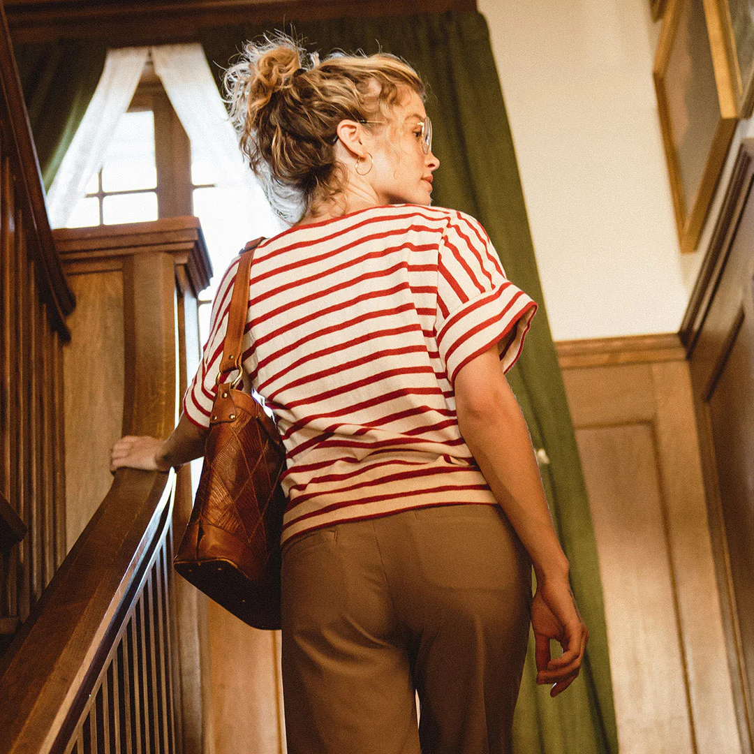 Boss Tee, Crimson Stripe - Image 9