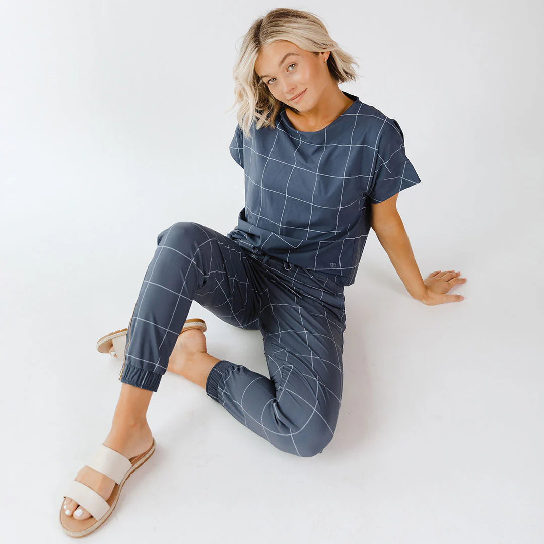 Boss Tee, Indigo Windowpane - Image 6