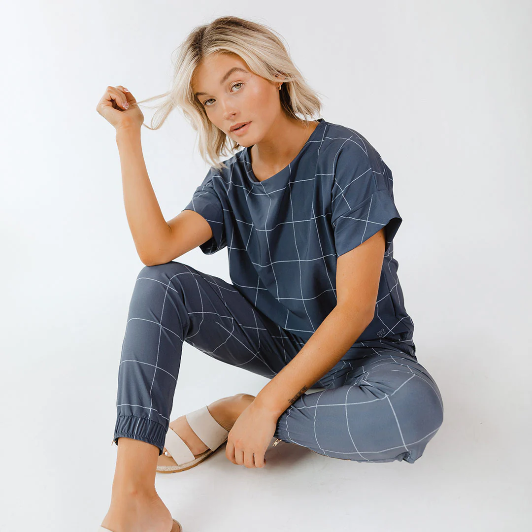 Boss Tee, Indigo Windowpane - Image 7