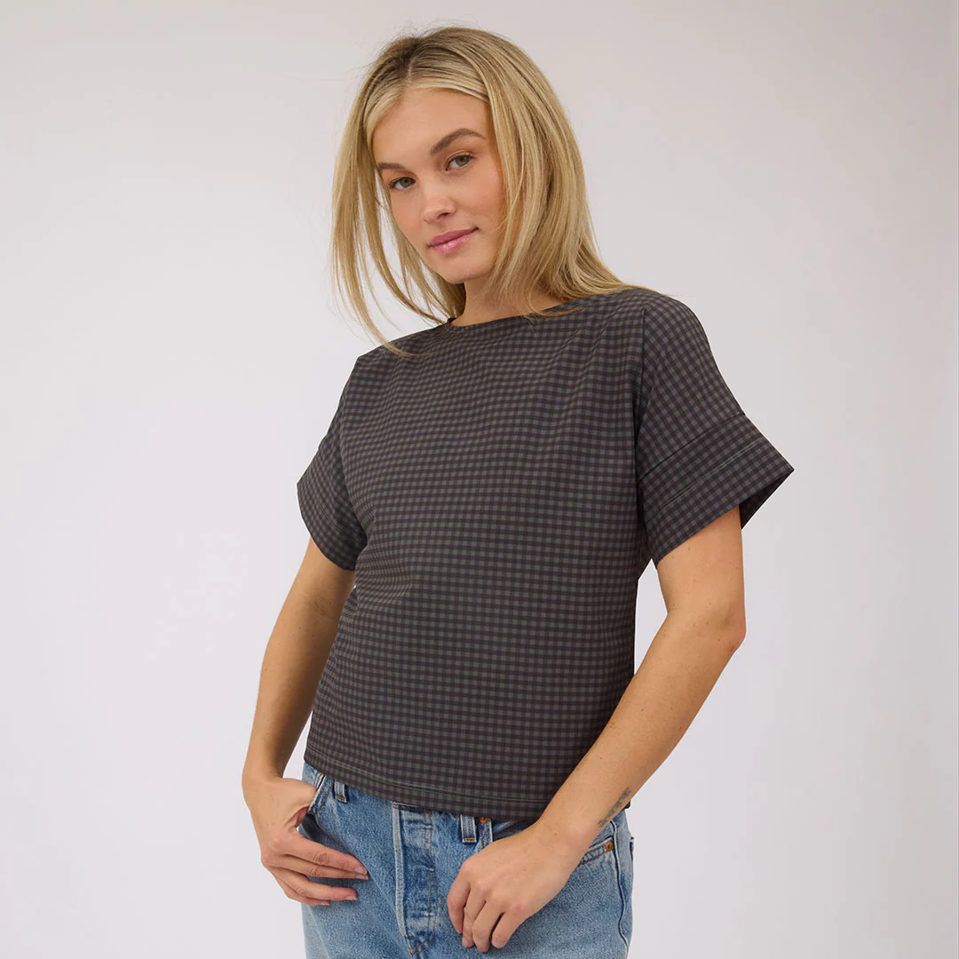 Boss Tee, Olive Gingham - Image 3