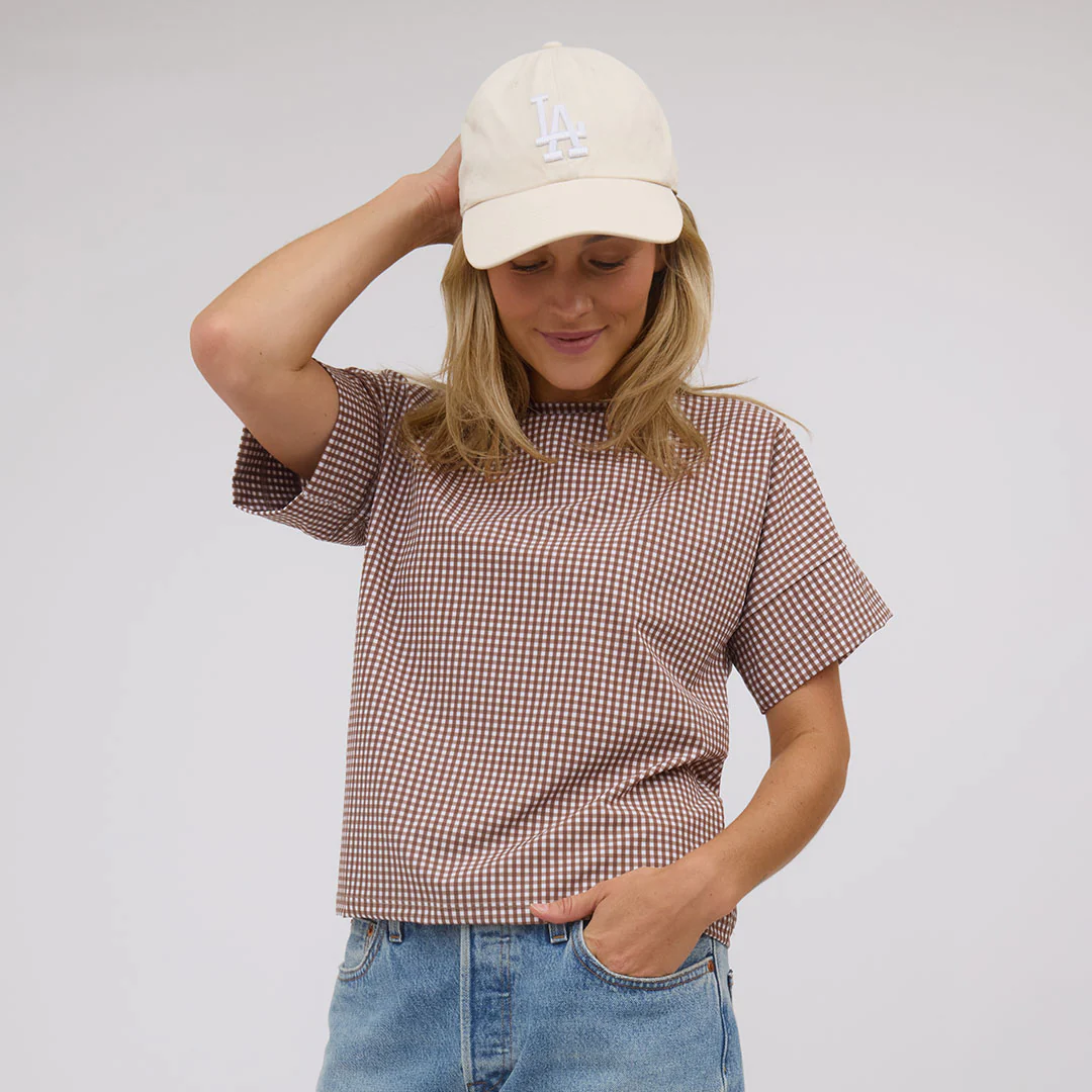 Boss Tee, Toffee Gingham - Image 10