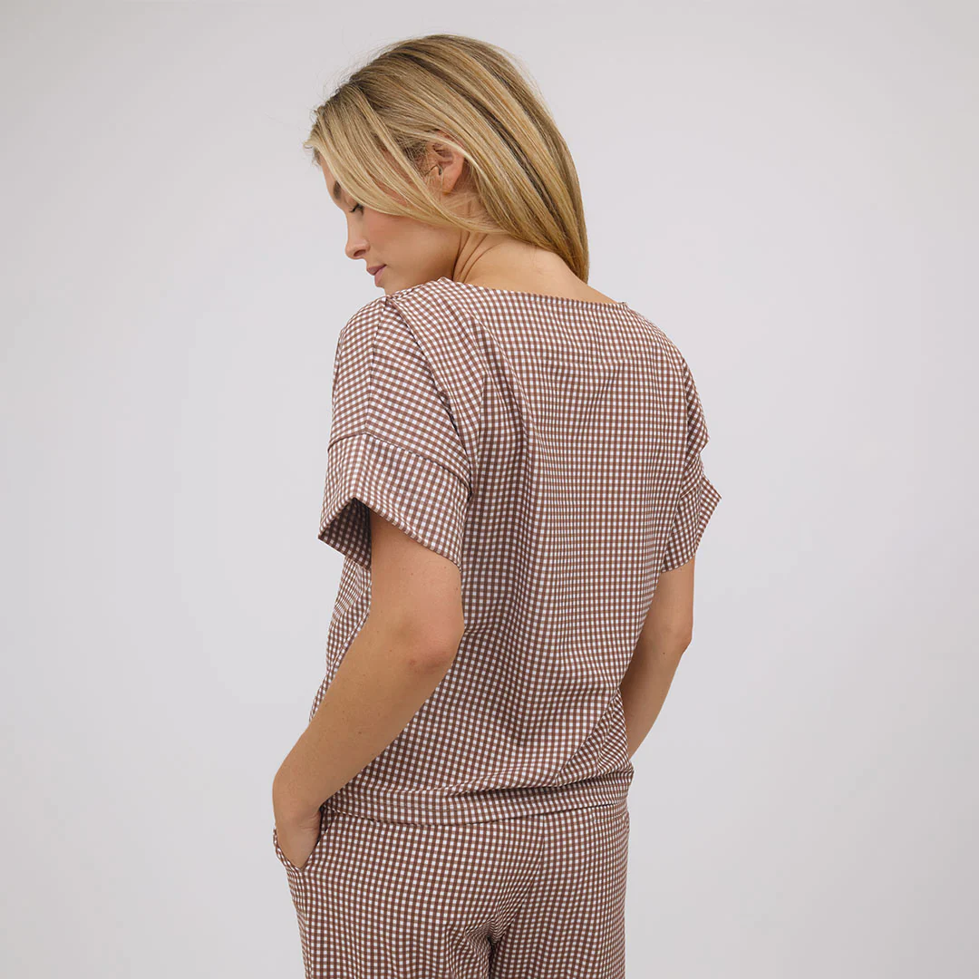 Boss Tee, Toffee Gingham - Image 6