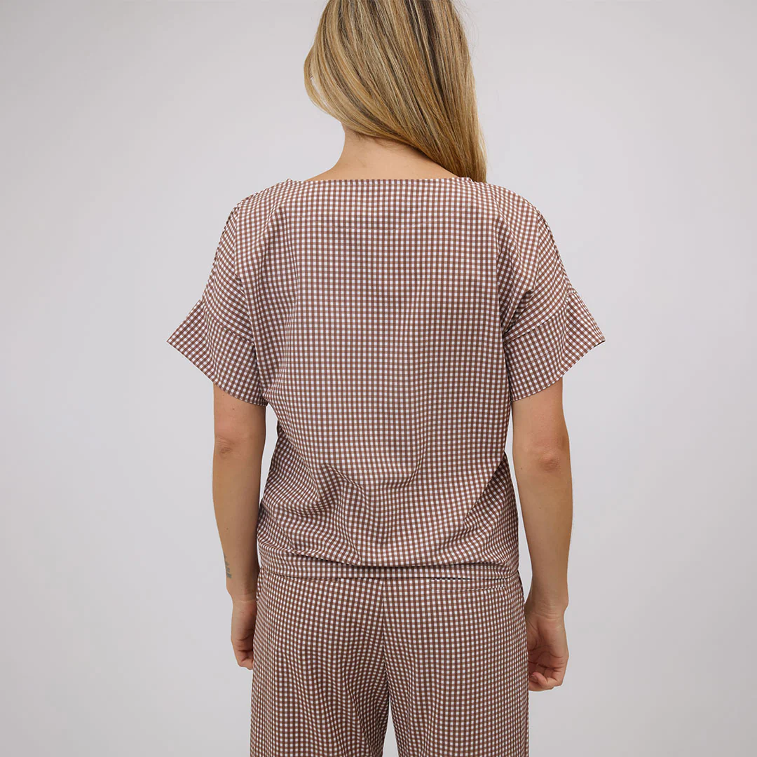 Boss Tee, Toffee Gingham - Image 7
