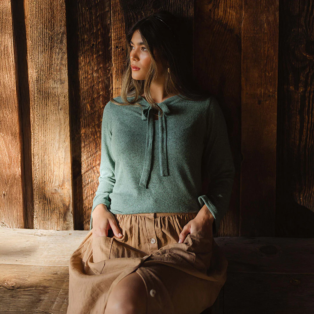 Bow Tie Sweater, Dusk Green - Image 3