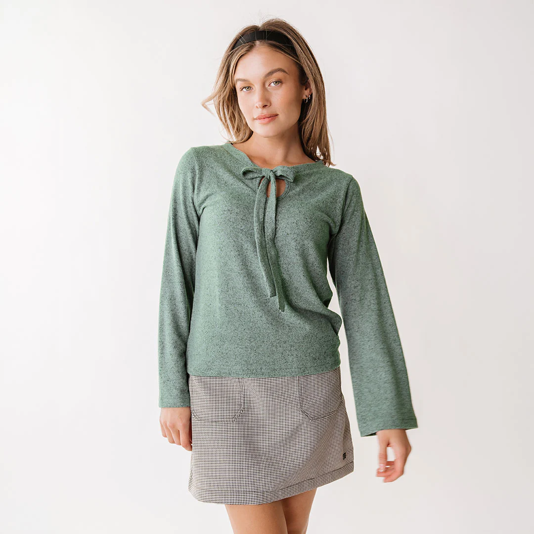 Bow Tie Sweater, Dusk Green - Image 5