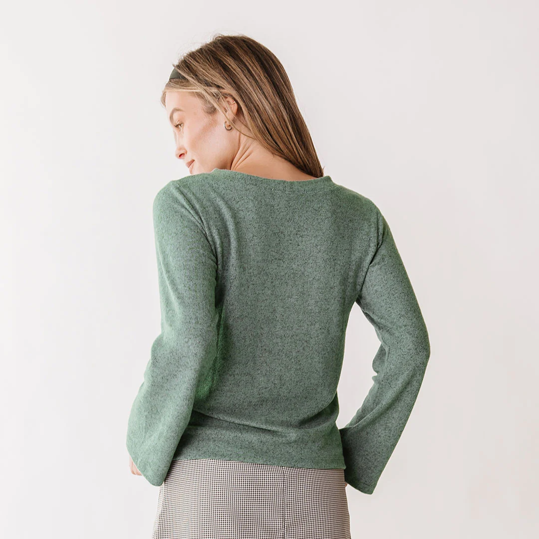 Bow Tie Sweater, Dusk Green - Image 6