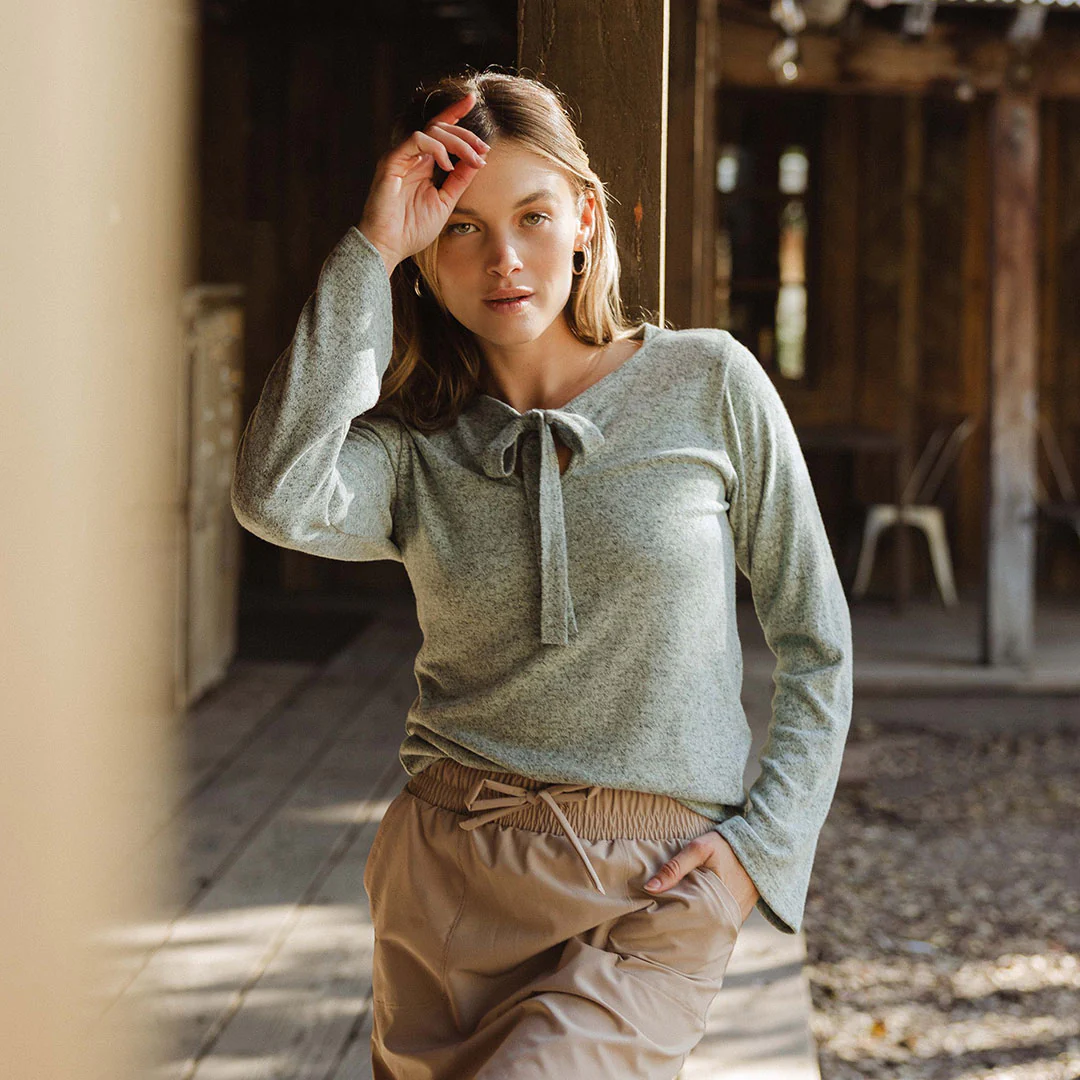 Bow Tie Sweater, Green Mint - Image 4