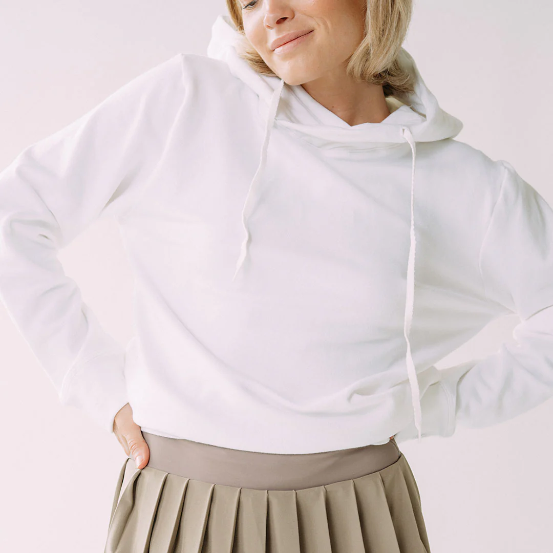 Boyfriend Hoodie, White - Image 6