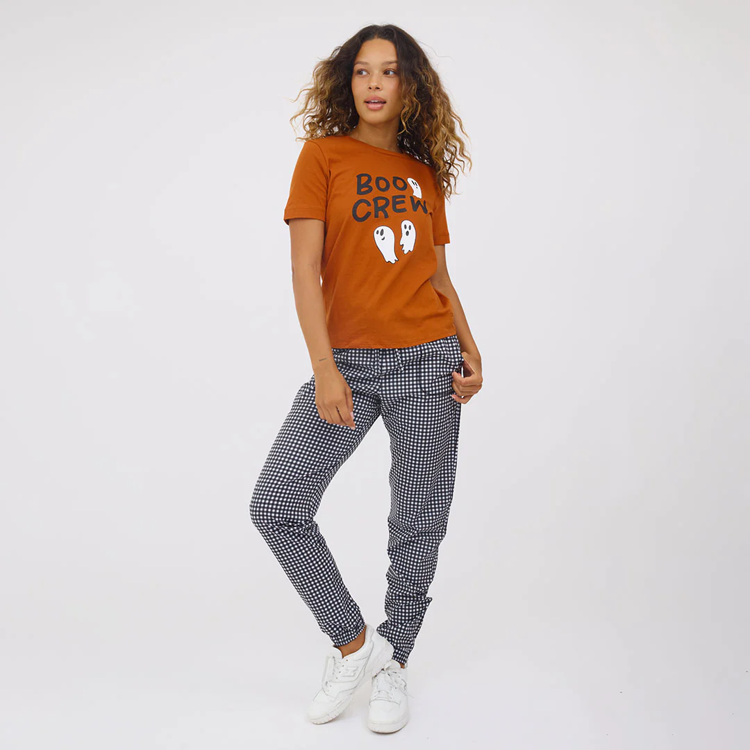 Boyfriend Tee, Burnt Orange Boo Crew - Image 2