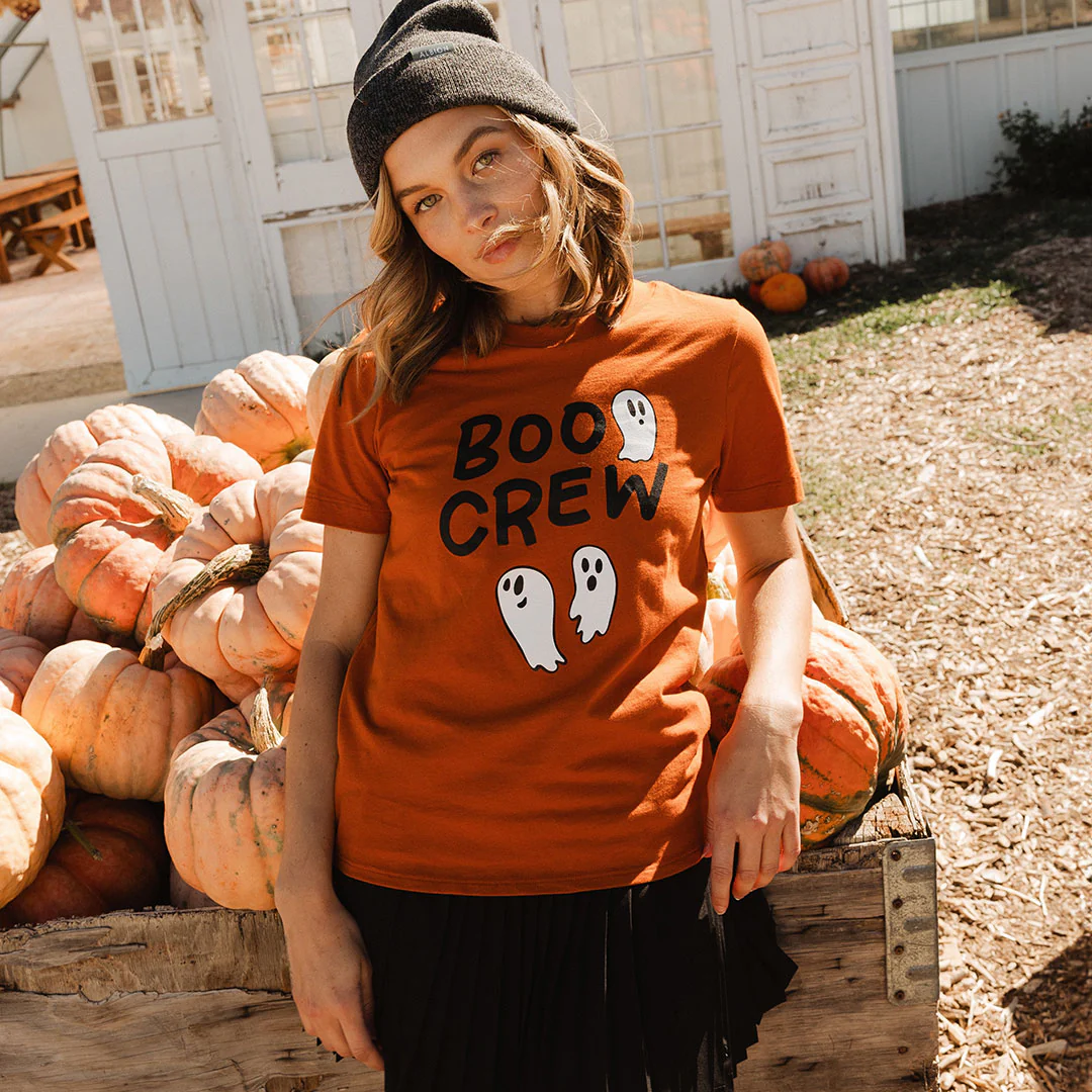 Boyfriend Tee, Burnt Orange Boo Crew - Image 7