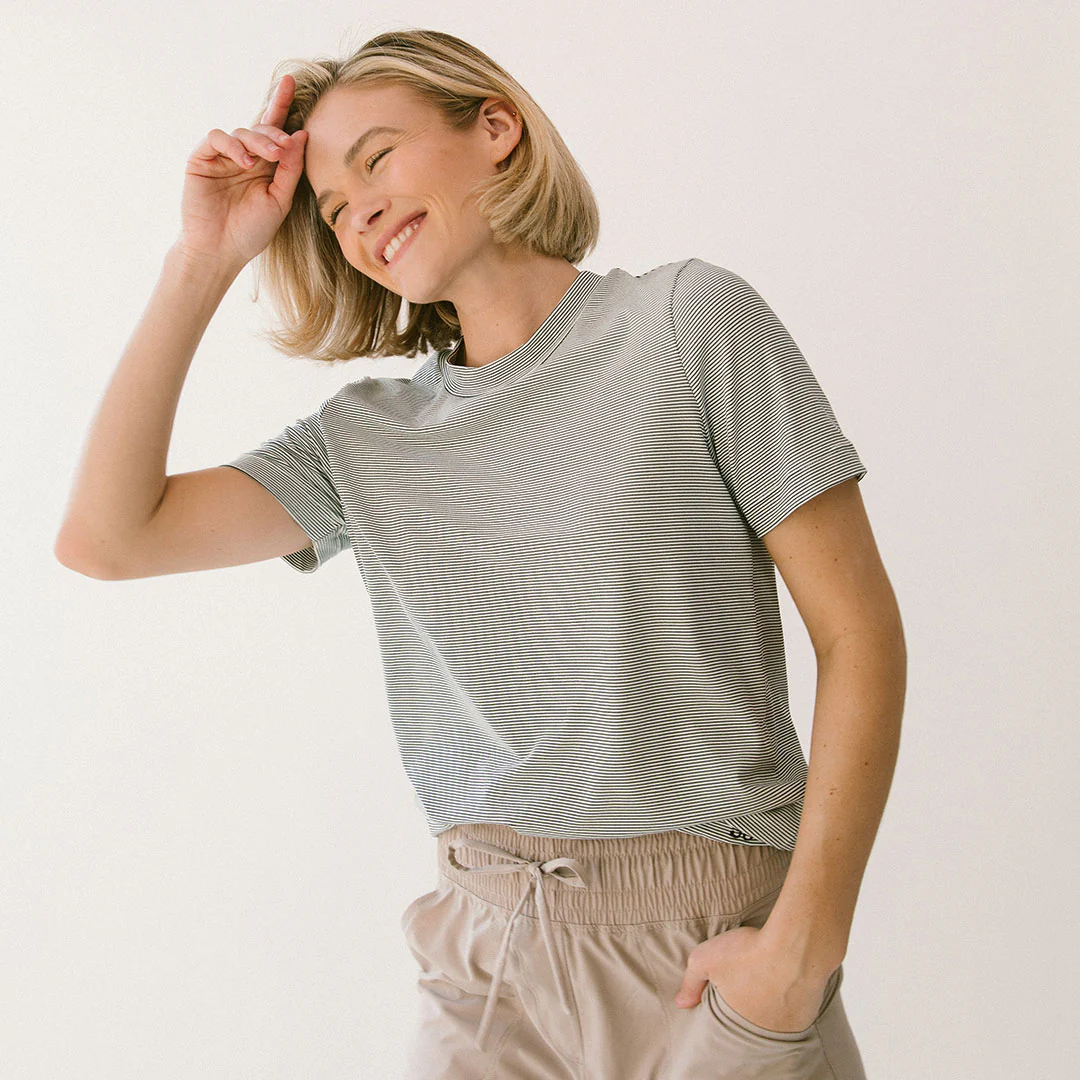 Boyfriend Tee, Sweet Stripe - Image 5