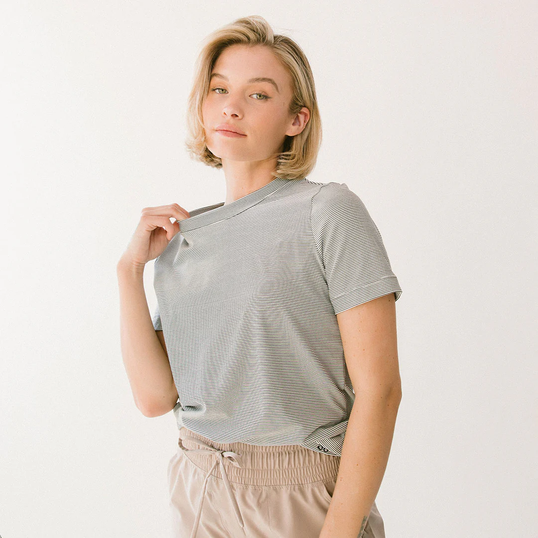 Boyfriend Tee, Sweet Stripe - Image 6