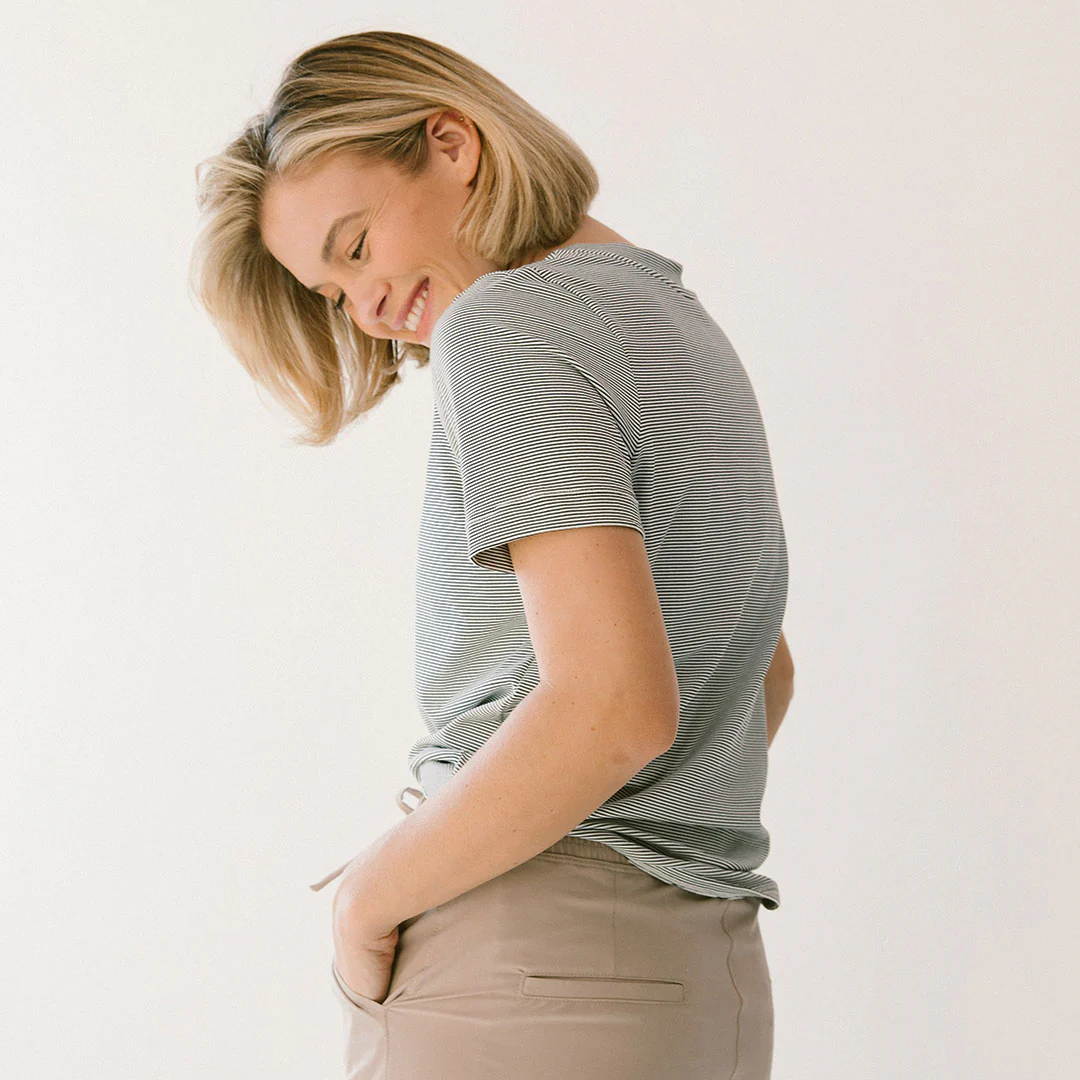 Boyfriend Tee, Sweet Stripe - Image 7