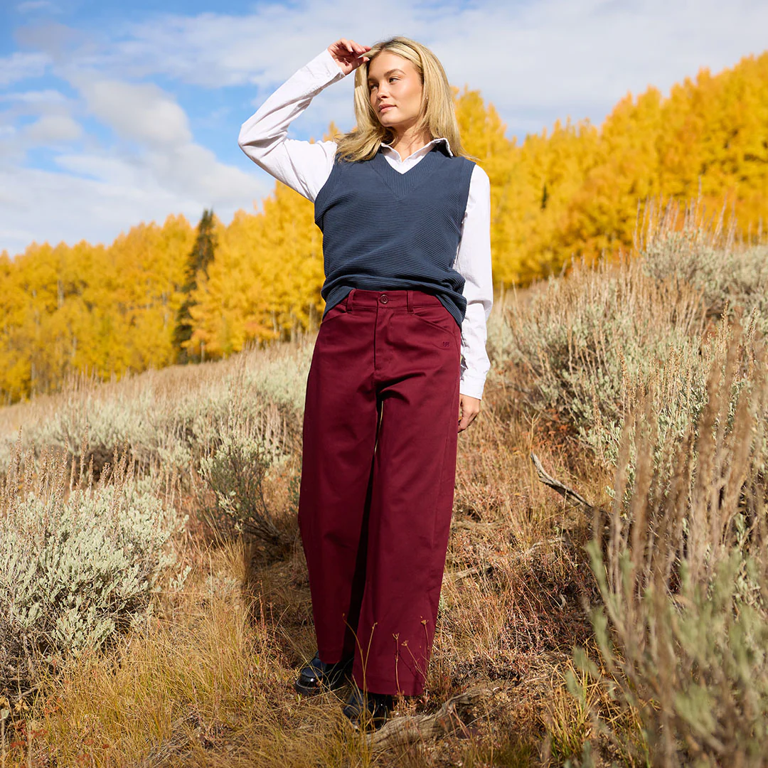 Button Trouser, Burgundy - Image 2