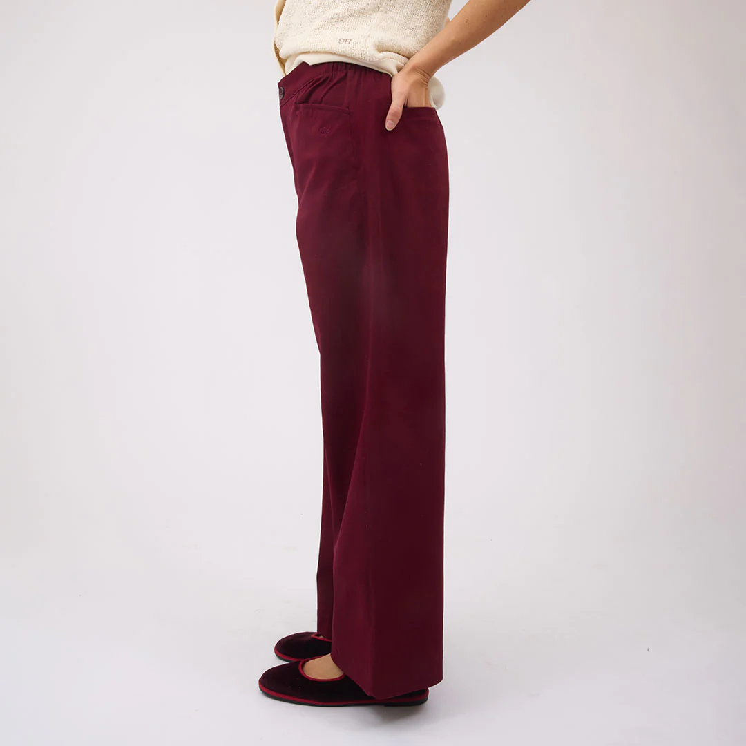 Button Trouser, Burgundy - Image 6