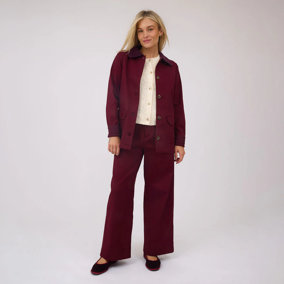 Button Trouser, Burgundy - Image 8