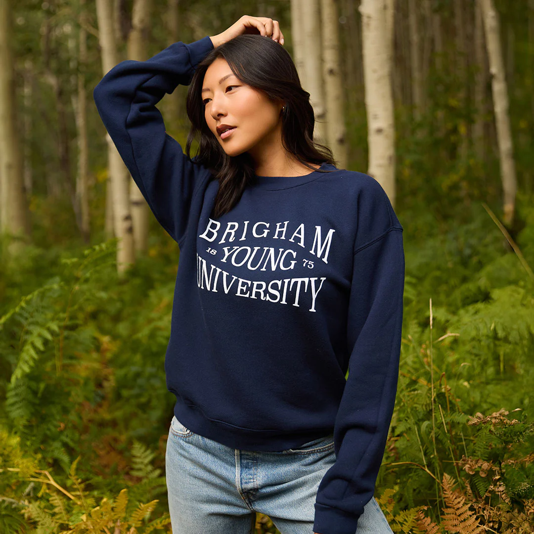 BYU Arrive Crew, Navy - Serif - Image 2