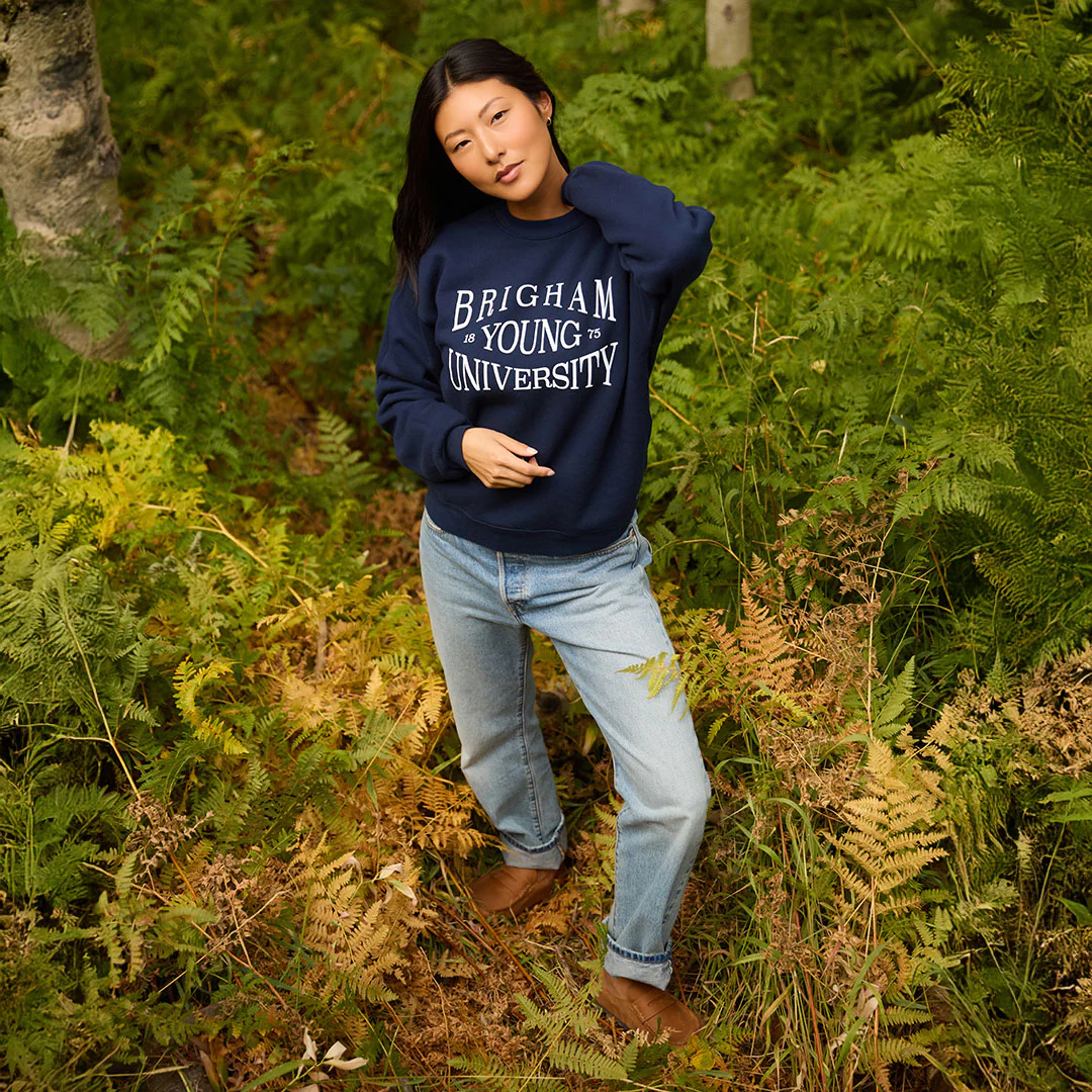BYU Arrive Crew, Navy - Serif - Image 3