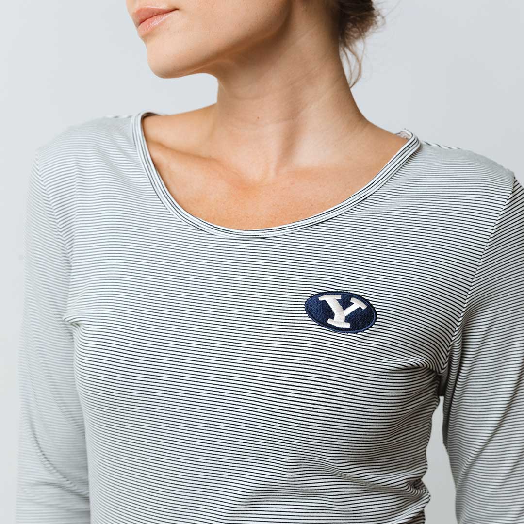 BYU Go Long Crew, Sweet Stripe - Image 2