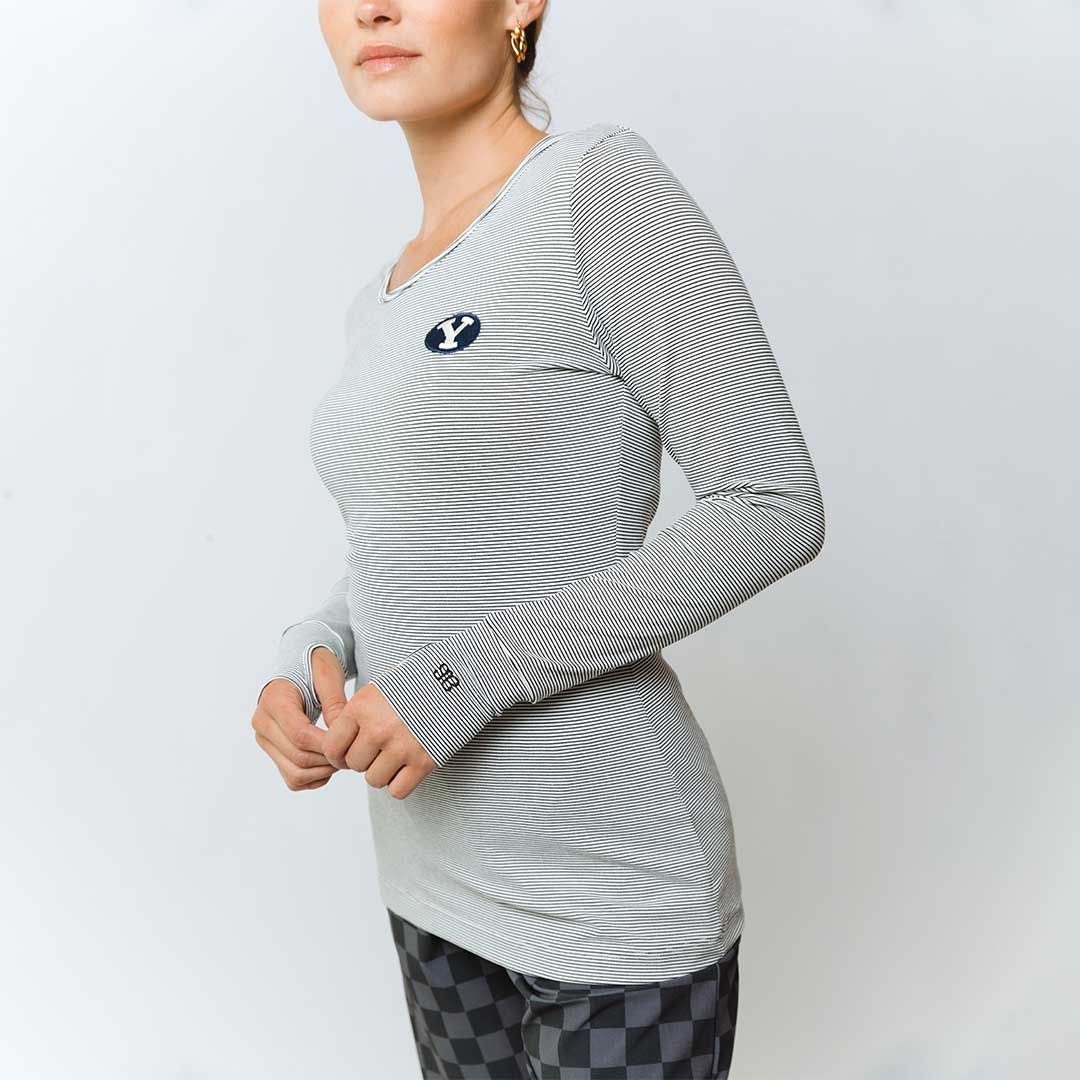 BYU Go Long Crew, Sweet Stripe - Image 7