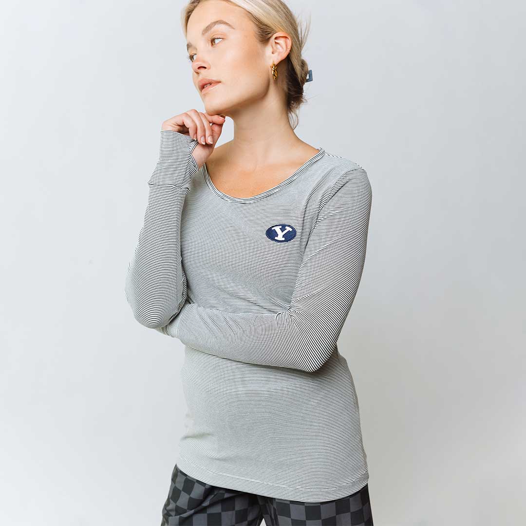 BYU Go Long Crew, Sweet Stripe - Image 8