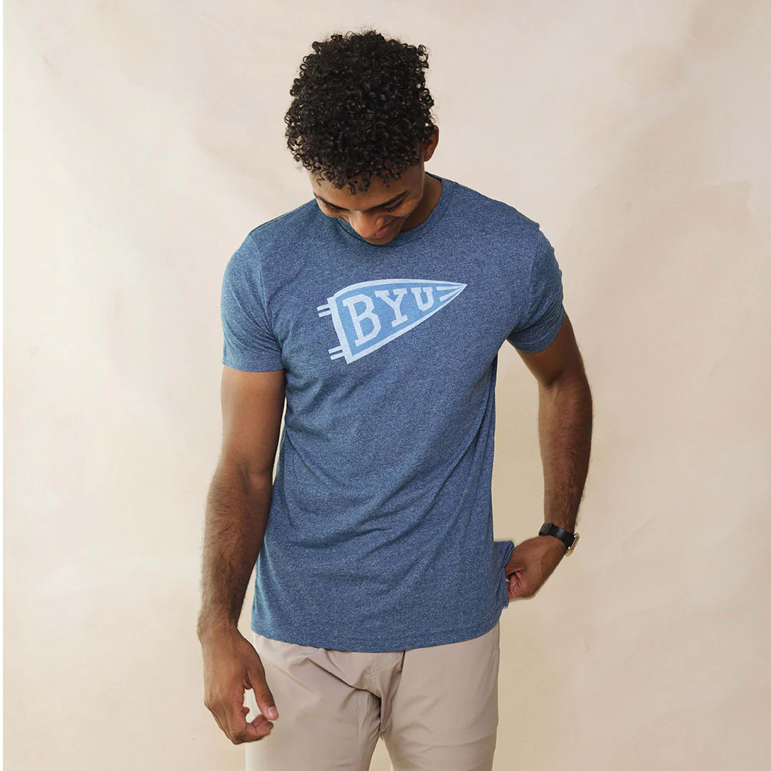 BYU Men's Classic Tee, Navy - Image 10