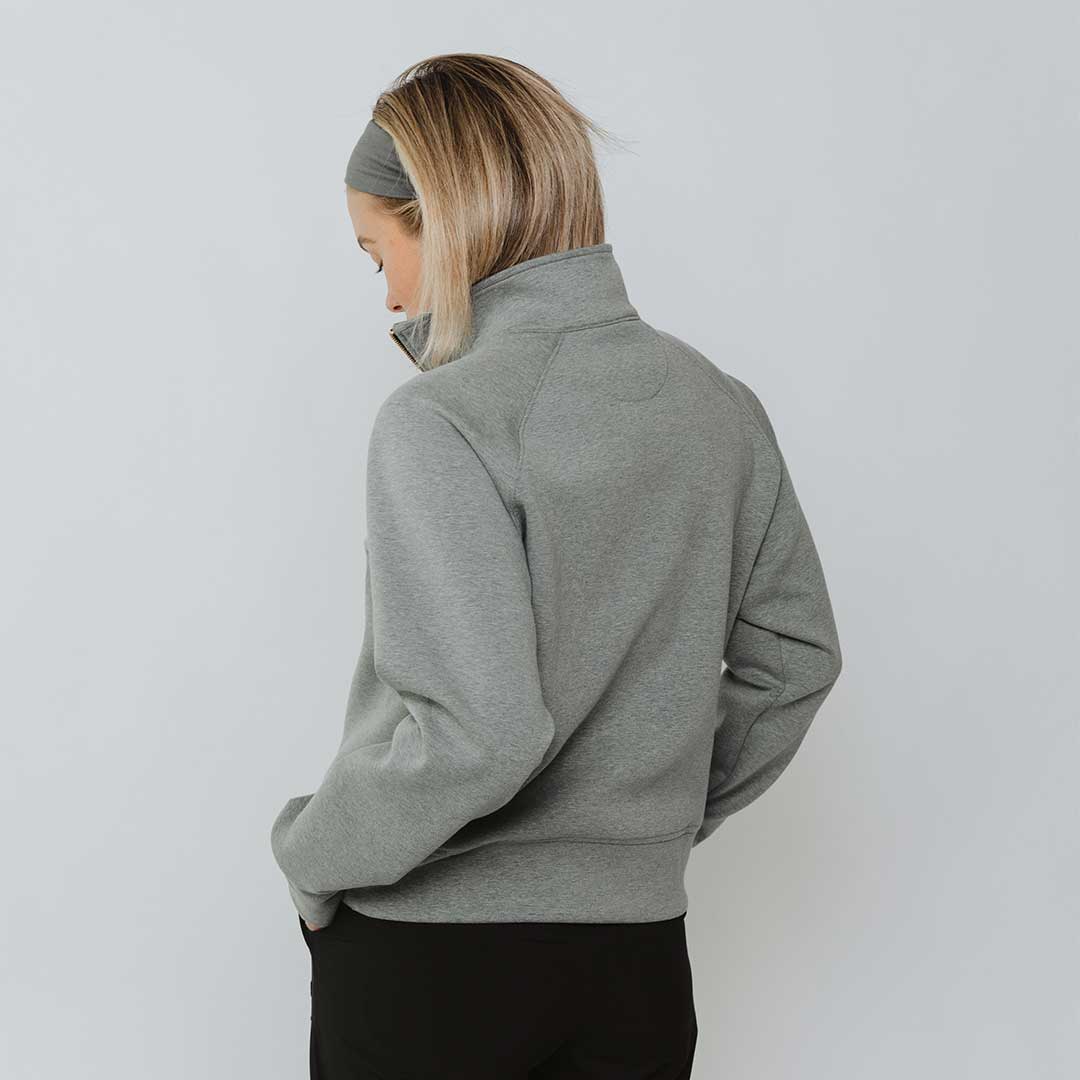 BYU Oxford Zip-Up, Heather Grey - Image 4