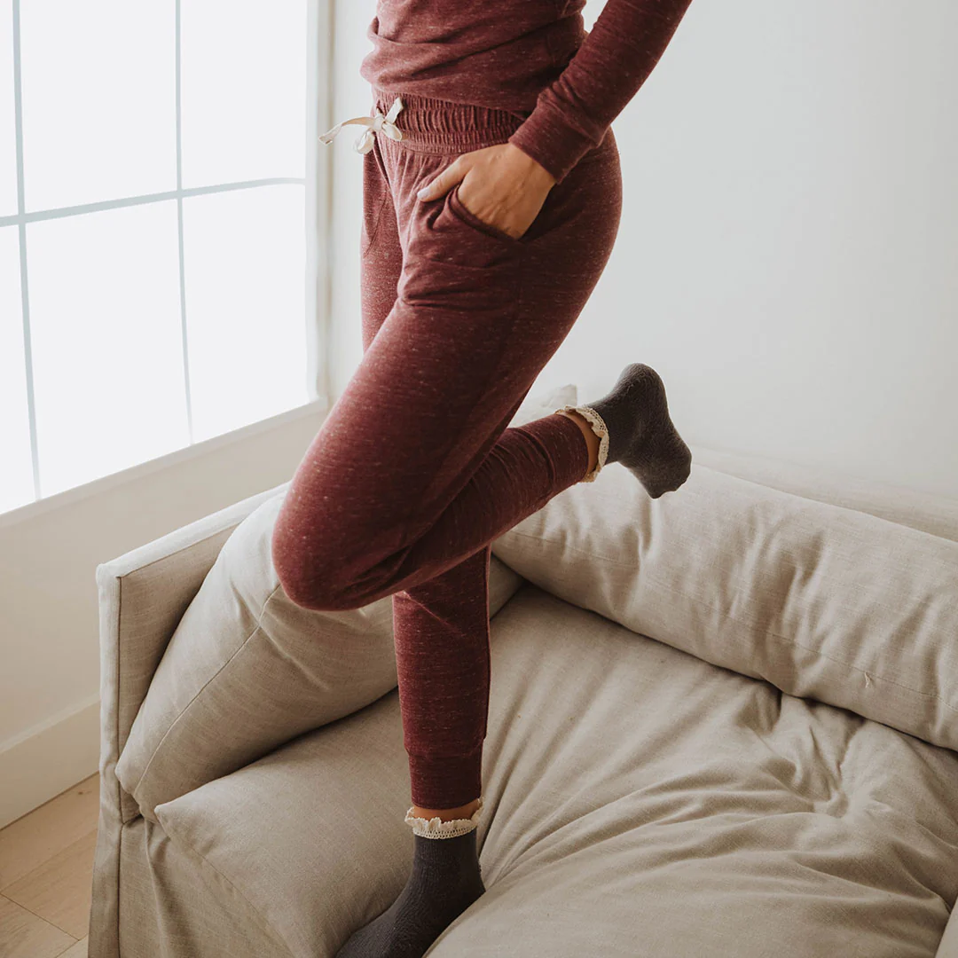 Cabin Fever Joggers, Heather Maroon - Image 5