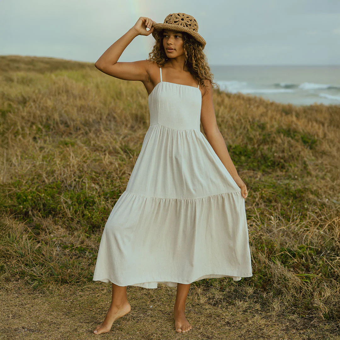 Cabo Midi Dress, Sand - Image 2