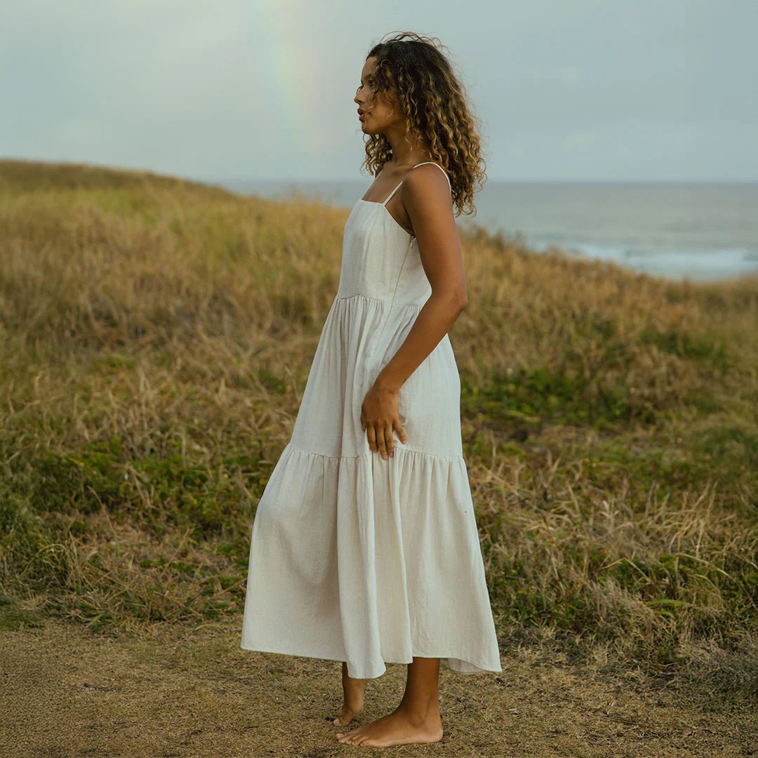 Cabo Midi Dress, Sand - Image 3