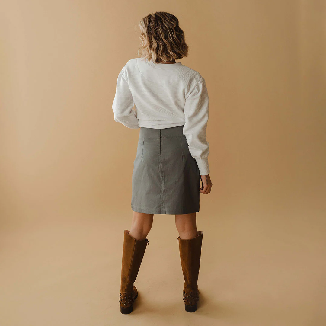 Canvas Skirt, Grey Canvas - Image 10