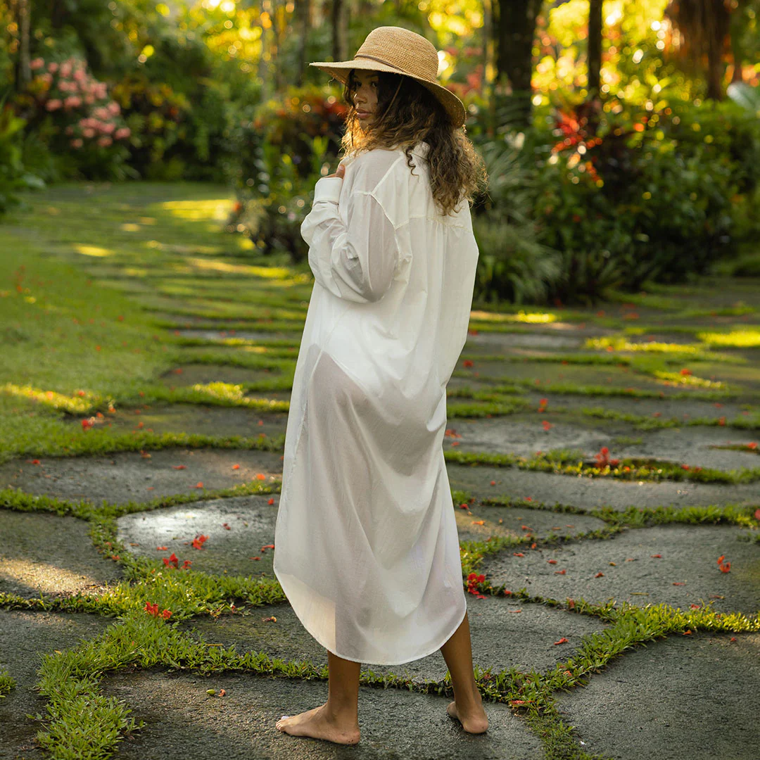 Cascade Tie Cover-Up Long, White - Image 3