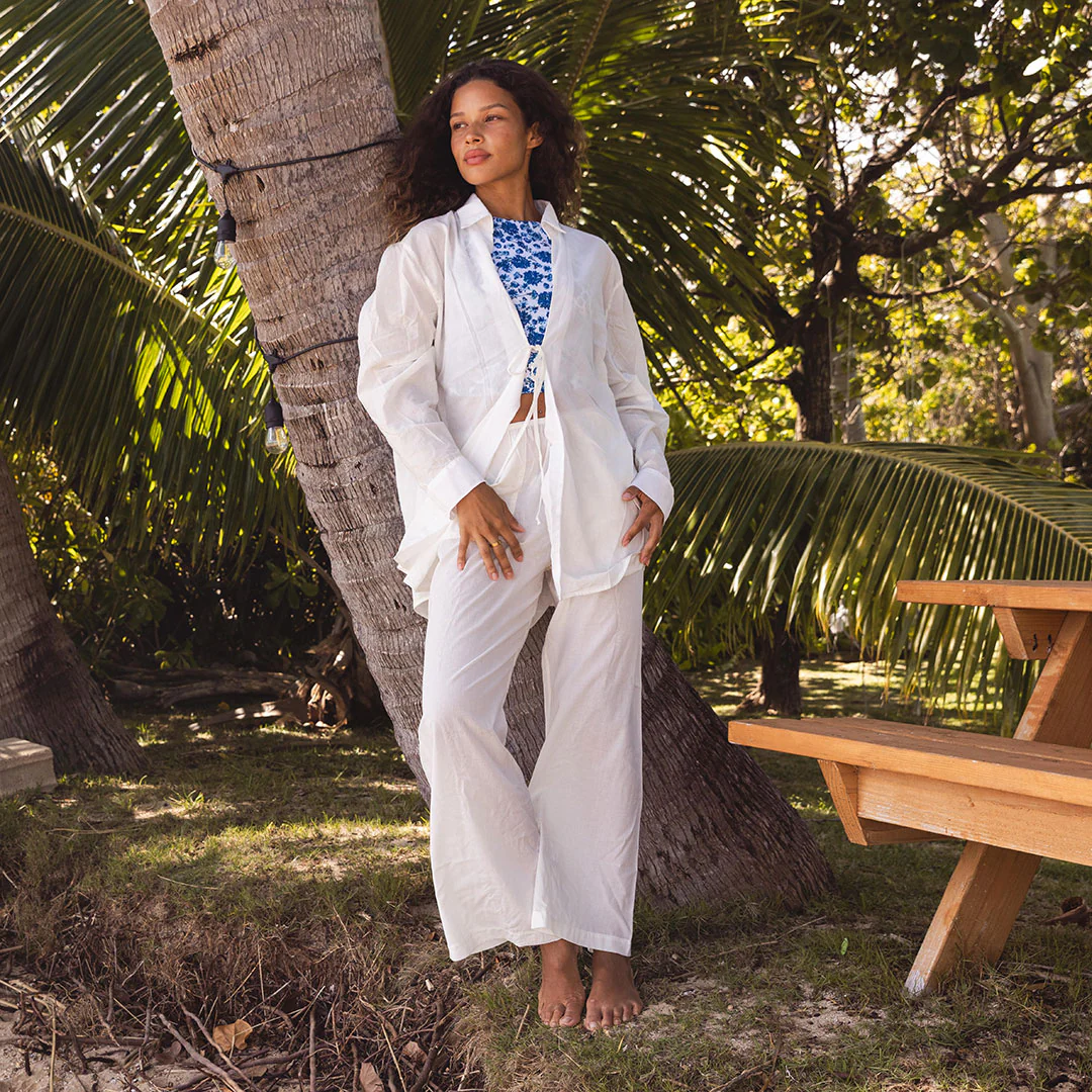 Cascade Tie Cover-Up, White - Image 10