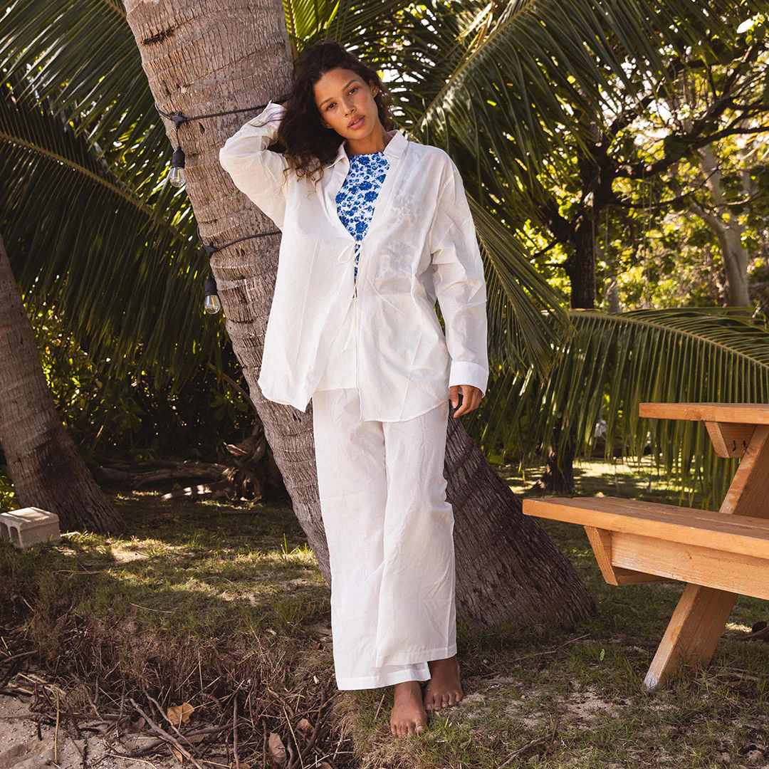 Cascade Tie Cover-Up, White - Image 11