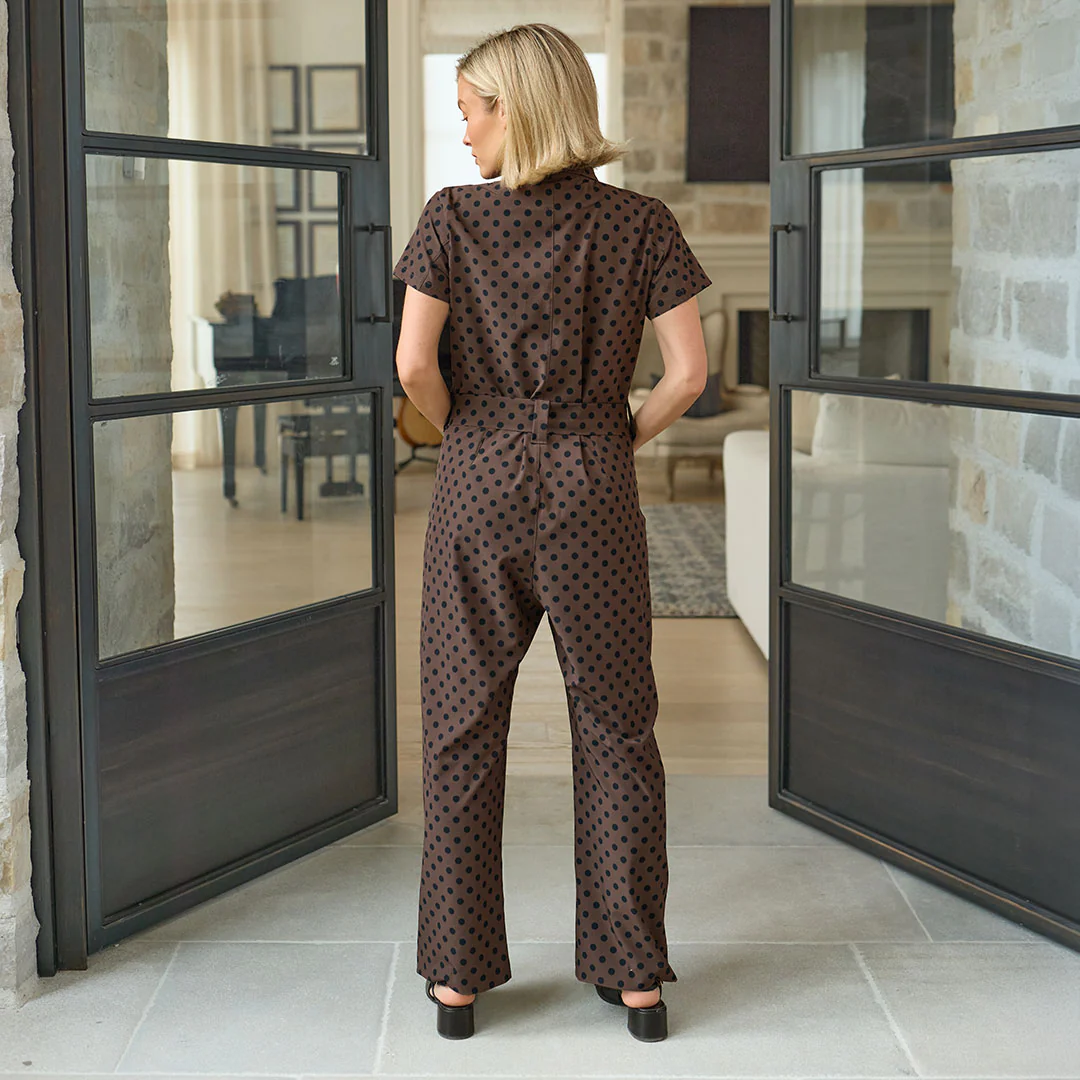 City Jumpsuit, Black Cocoa Dot - Image 4
